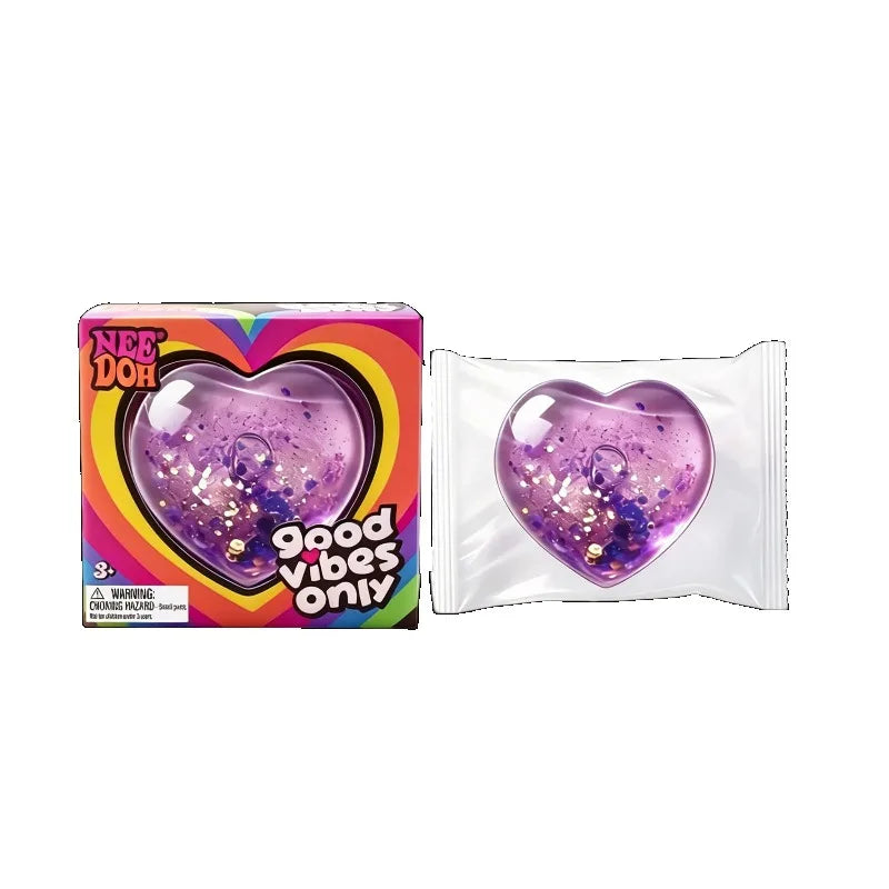 Heart Squeeze Toy | Glitter Heart Shape | Stress Relief Fidget | For Adults