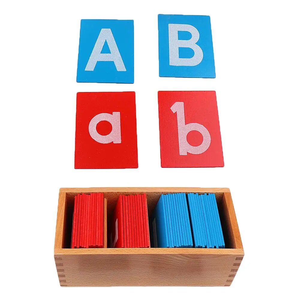 Wooden Montessori Sandpaper Alphabet Cards for Kids Learning and Education
