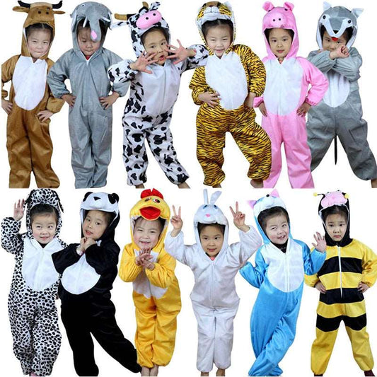 Adorable Kids Animal Jumpsuits for Parties and Halloween - Giraffe, Bee, Zebra, Monkey, and Horse Cosplay Costumes