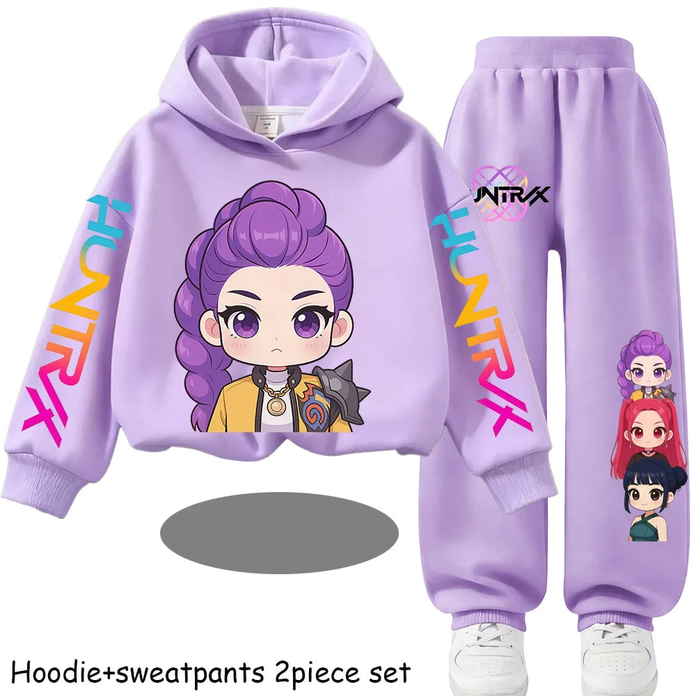 Kids Hoodie Set | Smooth Polyester Blend | Easy Care Casual Wear | Youth 7-13