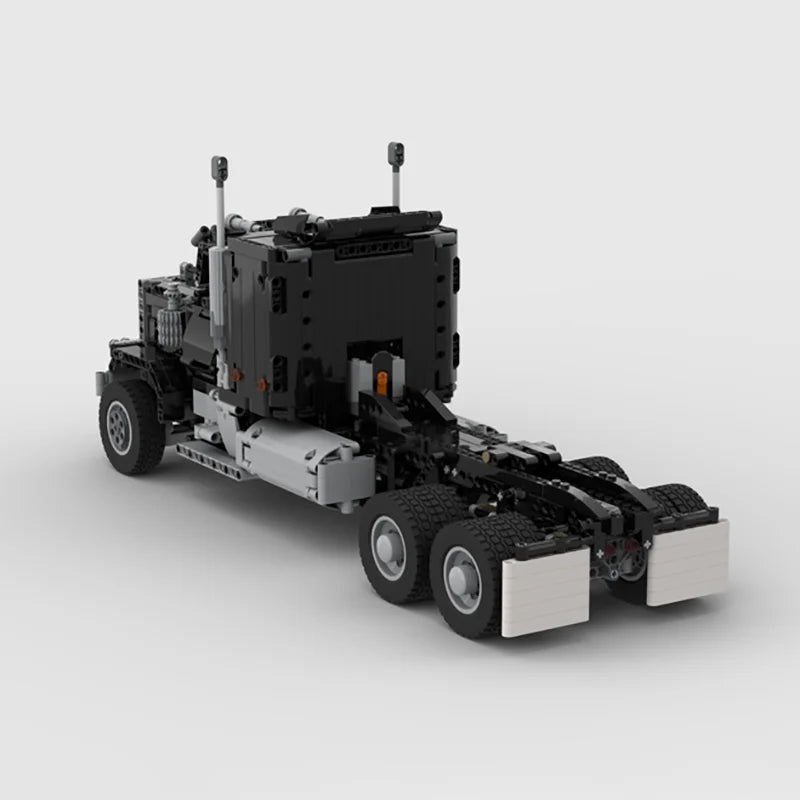 Moc Building Blocks  Black RC Semi Truck Hauler Model Technical Bricks - ToylandEU