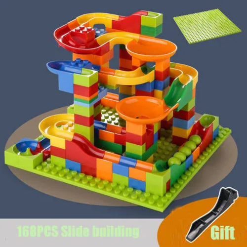 168-336PCS Marble Race Run Blocks Maze Ball Track Building Blocks Toyland EU