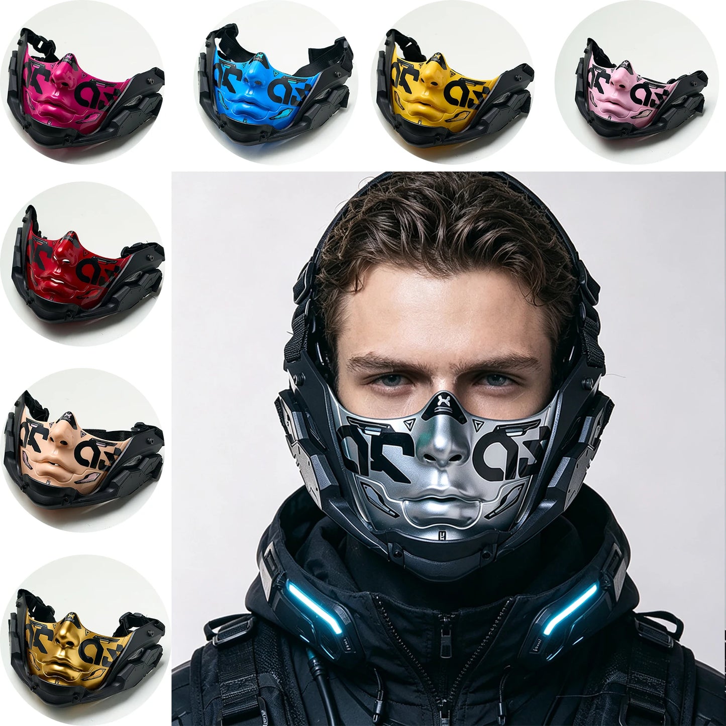 Cyberpunk Half Face Mask | 14 Colors | Toylandeu™