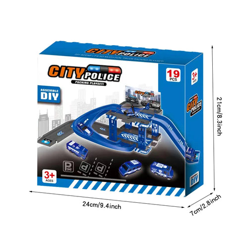 Kids Multi-storey Construction Car Playset with Race Track and Dinosaur Car Toys ToylandEU.com Toyland EU