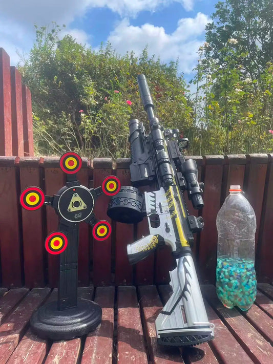 Gel Blaster Rifle | Automatic Electric | 33 Meter Range | M416 White Edition