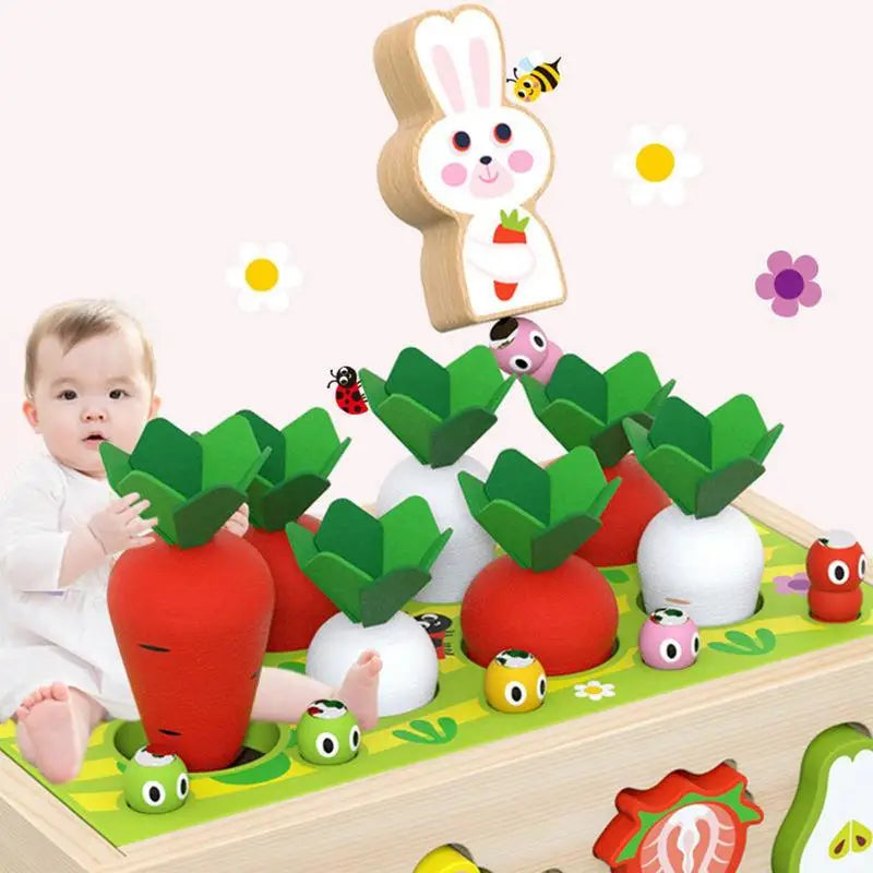 Montessori Wooden Carrot Sorting Puzzle - Fun Educational Toy for Toddlers