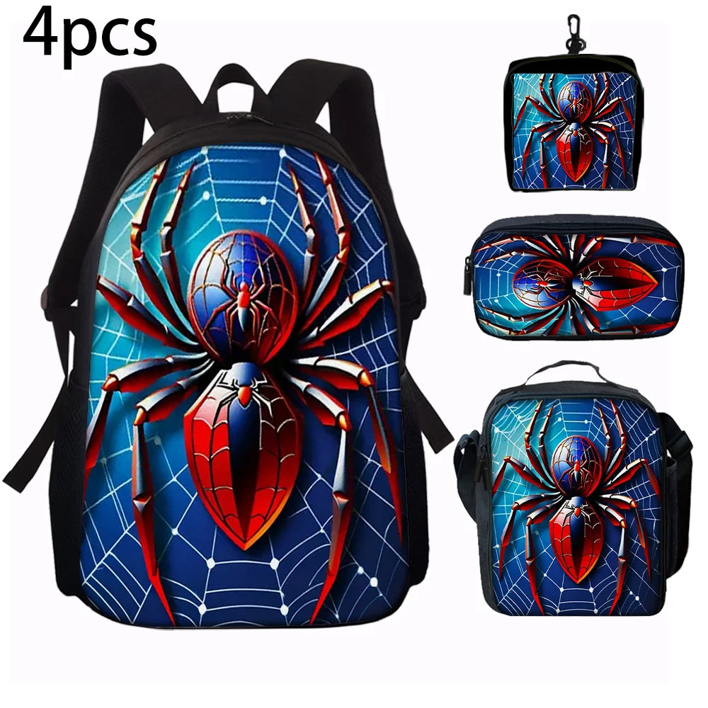 Backpack Set | Spider Print Design | Polyester Softback | 1pc-5pc