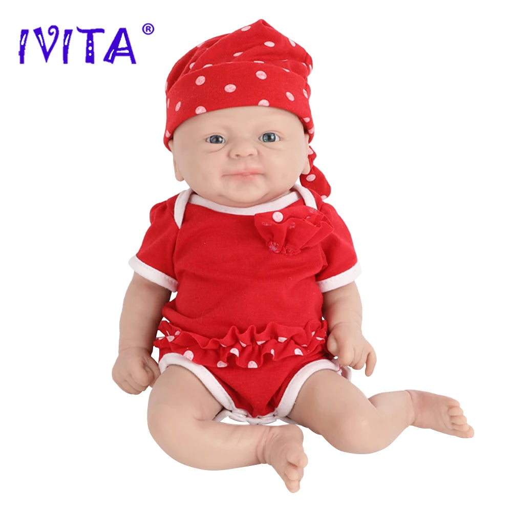 IVITA 14" 1.5kg Realistic Full Body Silicone Reborn Doll "Coco" - Lifelike Baby Girl Toy for Kids and Collectors by ToylandEU