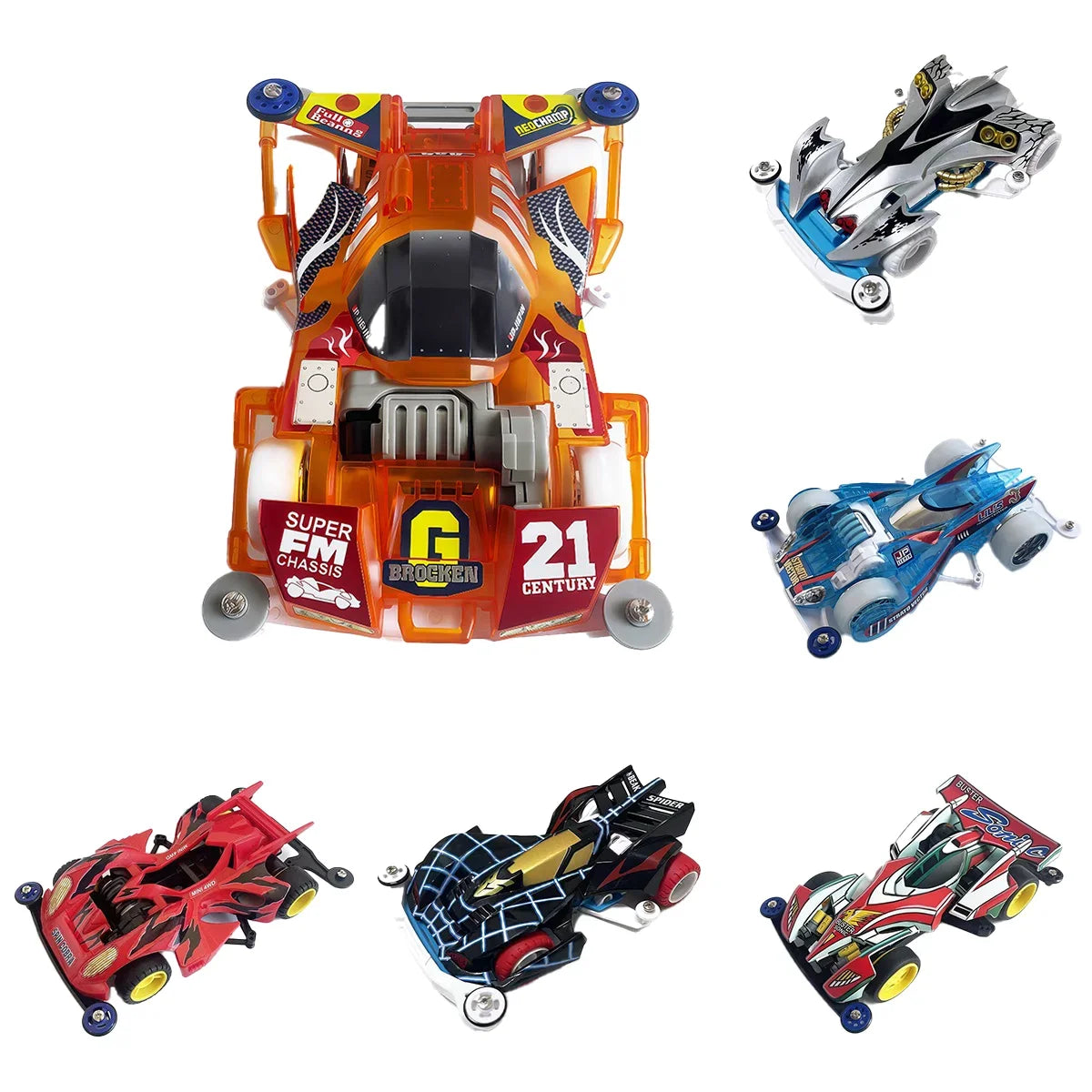 Mini Four Wheel Drive Car | 1/32 Scale | Plastic Assembly Kit | Racing Model