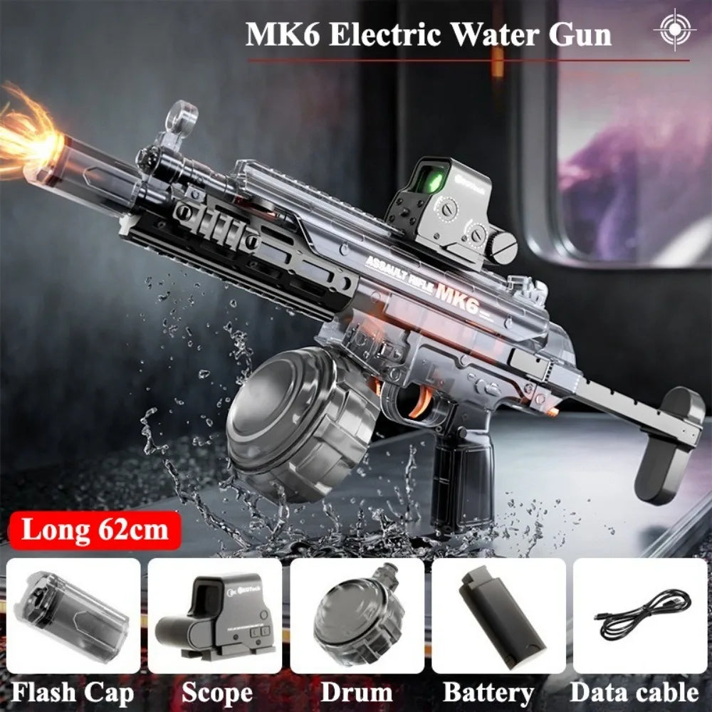 Water Gun | Electric Continuous Shooting | Light Up Blaster | 15m Range