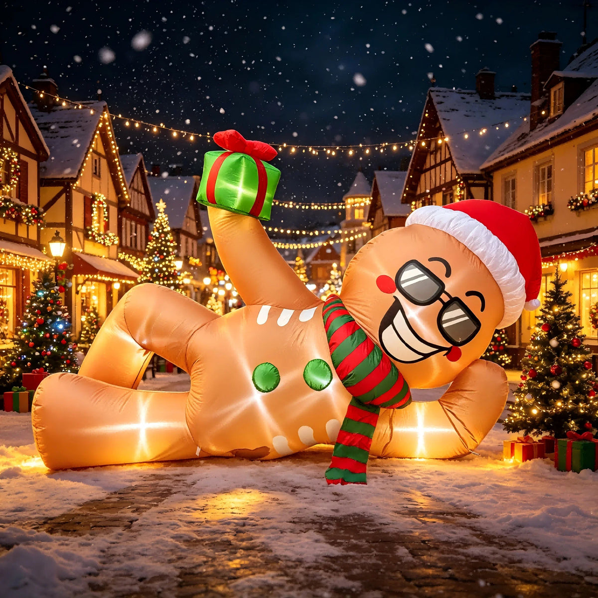 Inflatable Gingerbread Man | 9.5 Ft | Led Lights | Christmas Yard Decor
