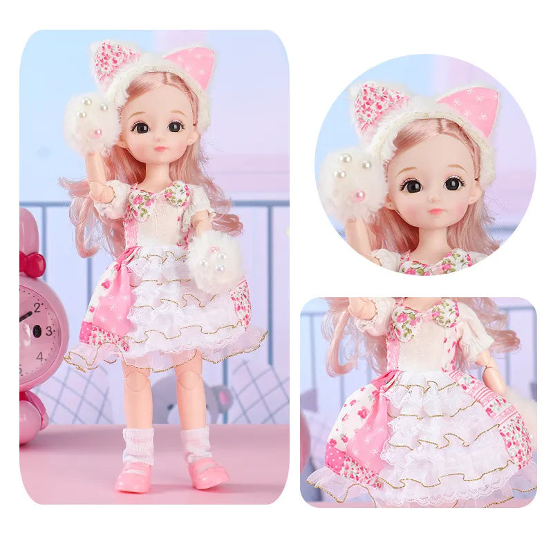 Princess Doll with 12 Moveable Joints and DIY Clothes - 30cm - ToylandEU