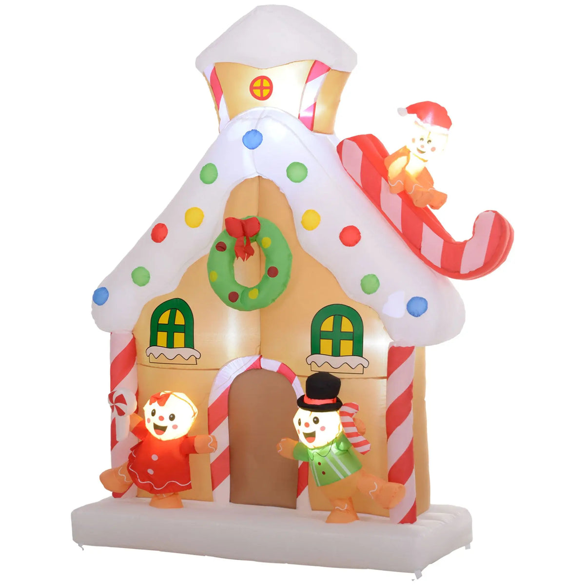 Inflatable Gingerbread House | 7Ft Large Scale | Integrated Led Illumination