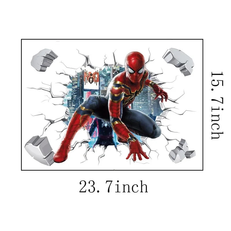 Avengers Wall Sticker | 3D Broken Wall | PVC Wall Decal | 40x60 cm