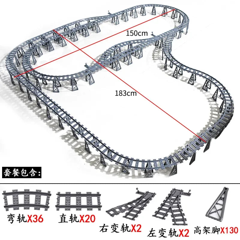 Train Track Building Blocks | Compatible With LEGO | Bridge Cross Track | Cross Track Set