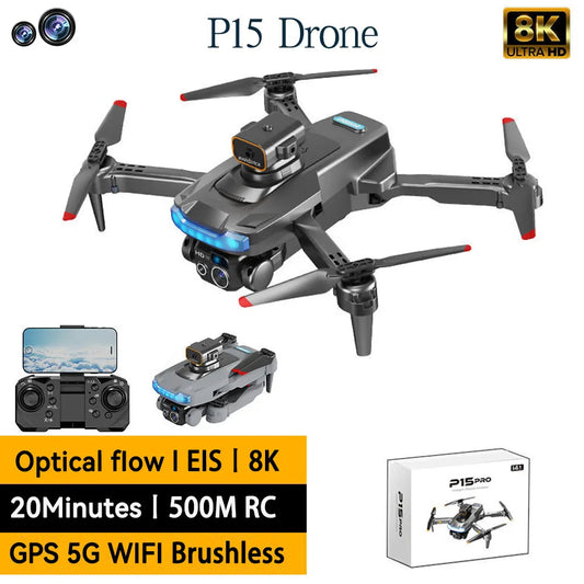 New P15 Rc Drone 4k/8k 5g Gps Professional Hd Camera Fpv Obstacle - ToylandEU