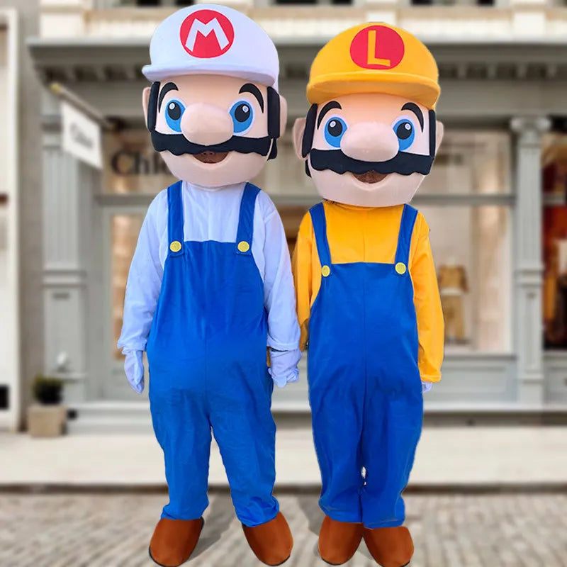Mario And Luigi Adult Cosplay Suit | Full Body Mascot | Stage Ready | 14 Plus
