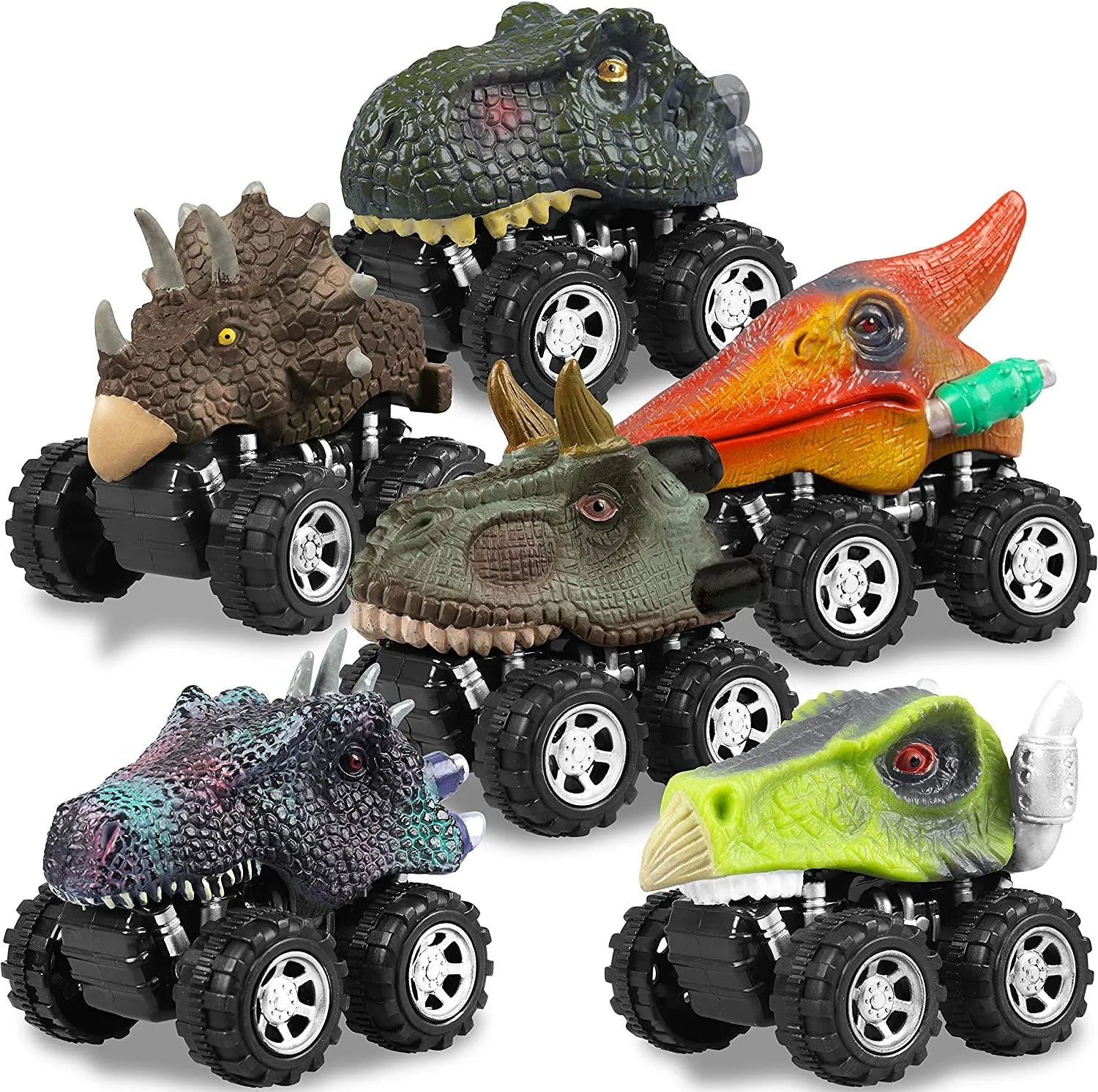 Dinosaur Toys Pull Back Cars Mini Monster Truck Car Toy Set for Kids - ToylandEU