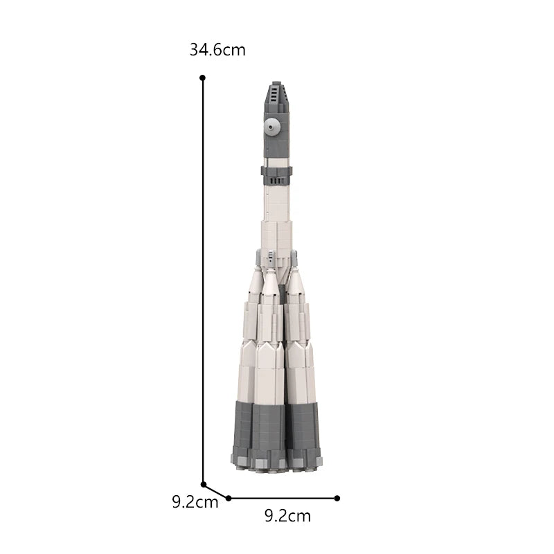 Building Block Kit: MOC Vostok Rocket Family Soviet R-7 1:110 Scale - ToylandEU