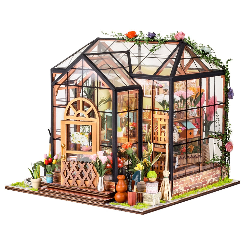 Wooden DIY Miniature Dollhouse with Garden Furniture Kit for Children's Birthday Gift Toyland EU Toyland EU