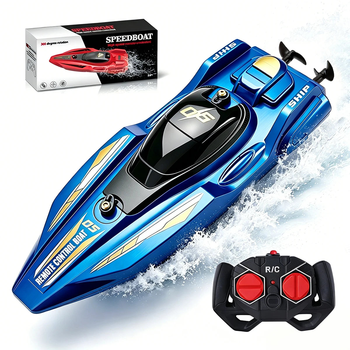 RC Speed Boat Set | Dual Motor | 2.4GHz 4-Channel MODE2 | 2 Pack