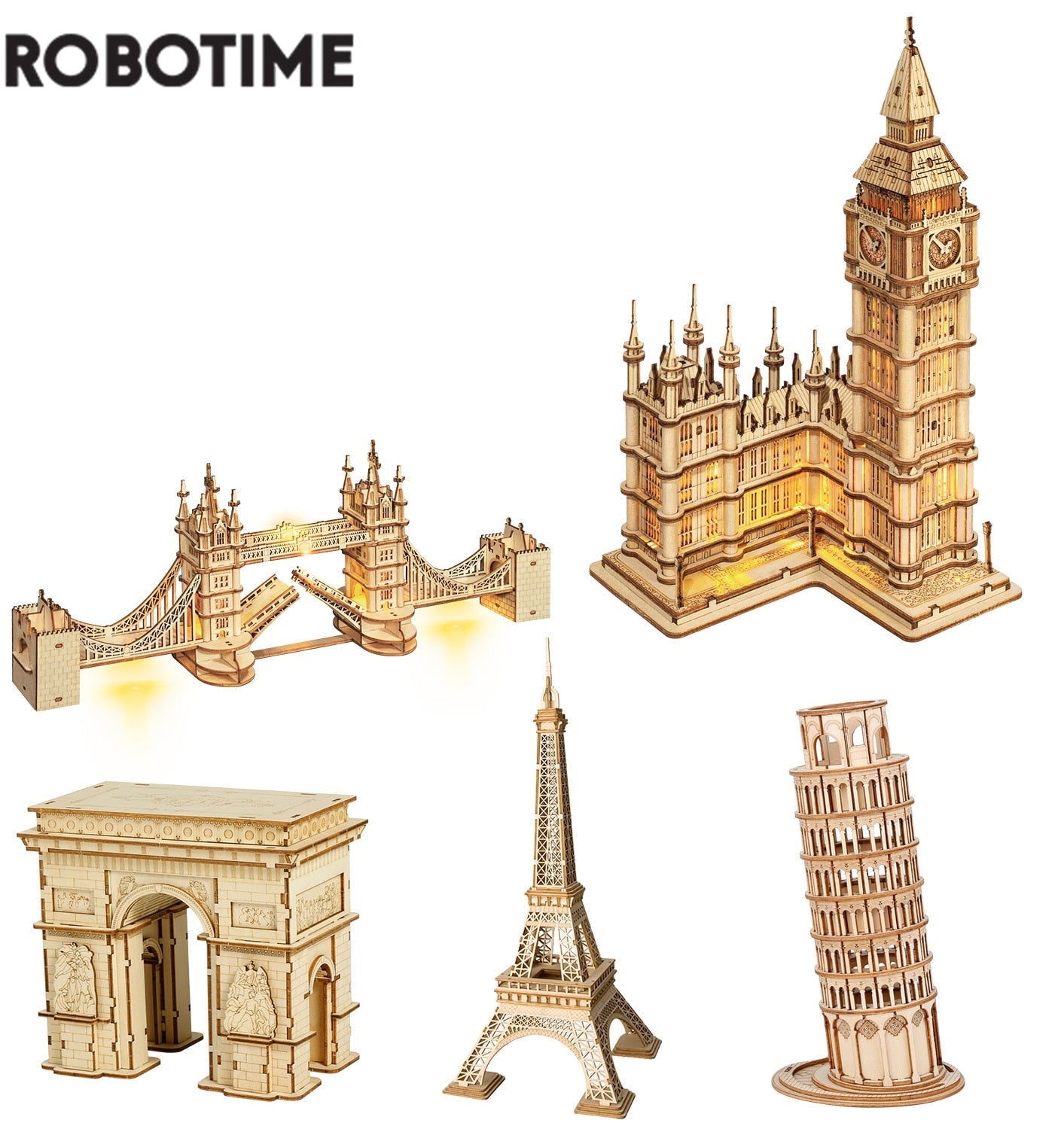 3D Tower Bridge Big Ben Wooden Puzzle Game for Children and Adults