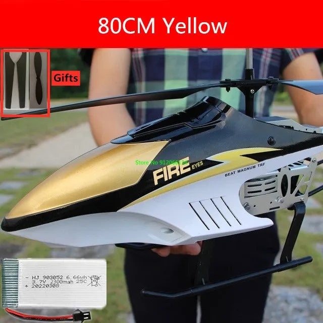 RC 150M Remote Control Large Alloy Electric Helicopter Drone Toy with LED Lights and Anti-Fall Design