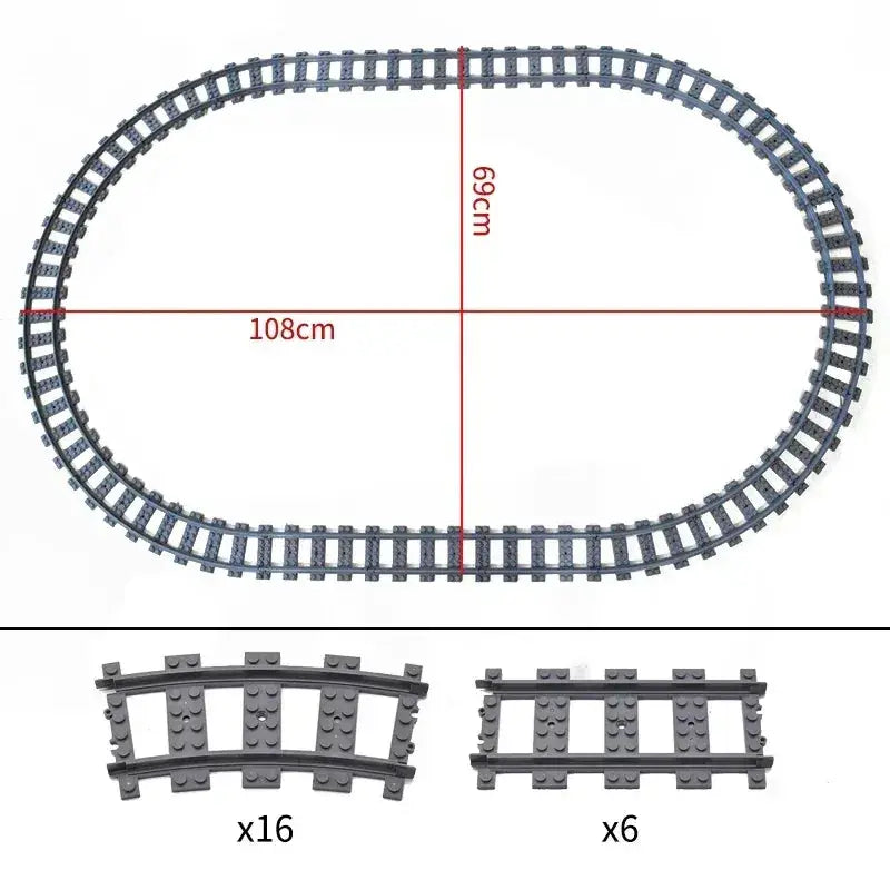 Lego Compatible Flexible Train Tracks Building Set For Kids - ToylandEU