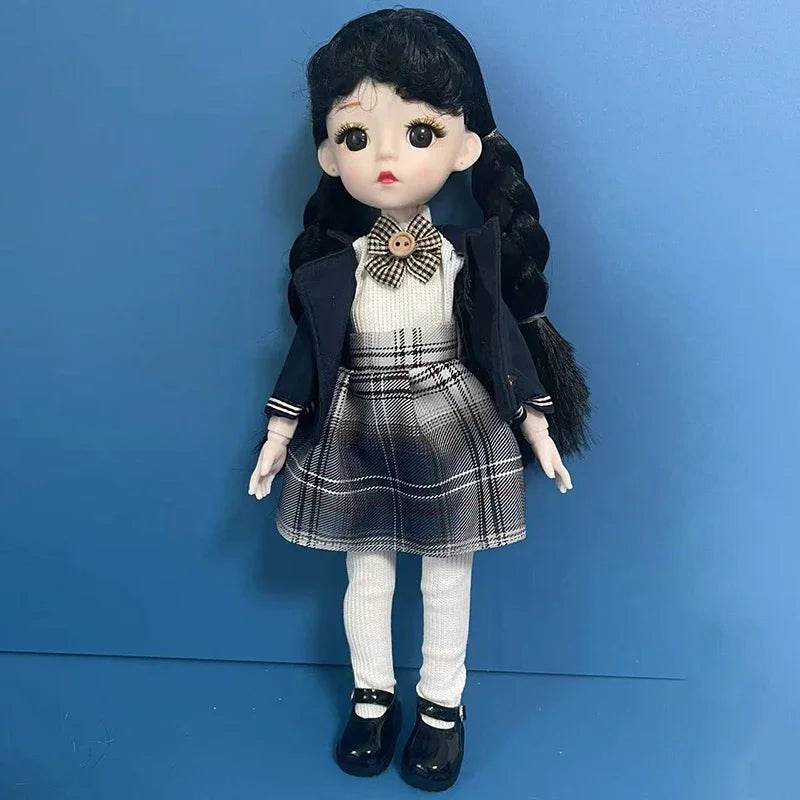 Fashion 1/6 Bjd Doll Black Braid 30cm with Multiple Joints Girls Kids Toy - ToylandEU