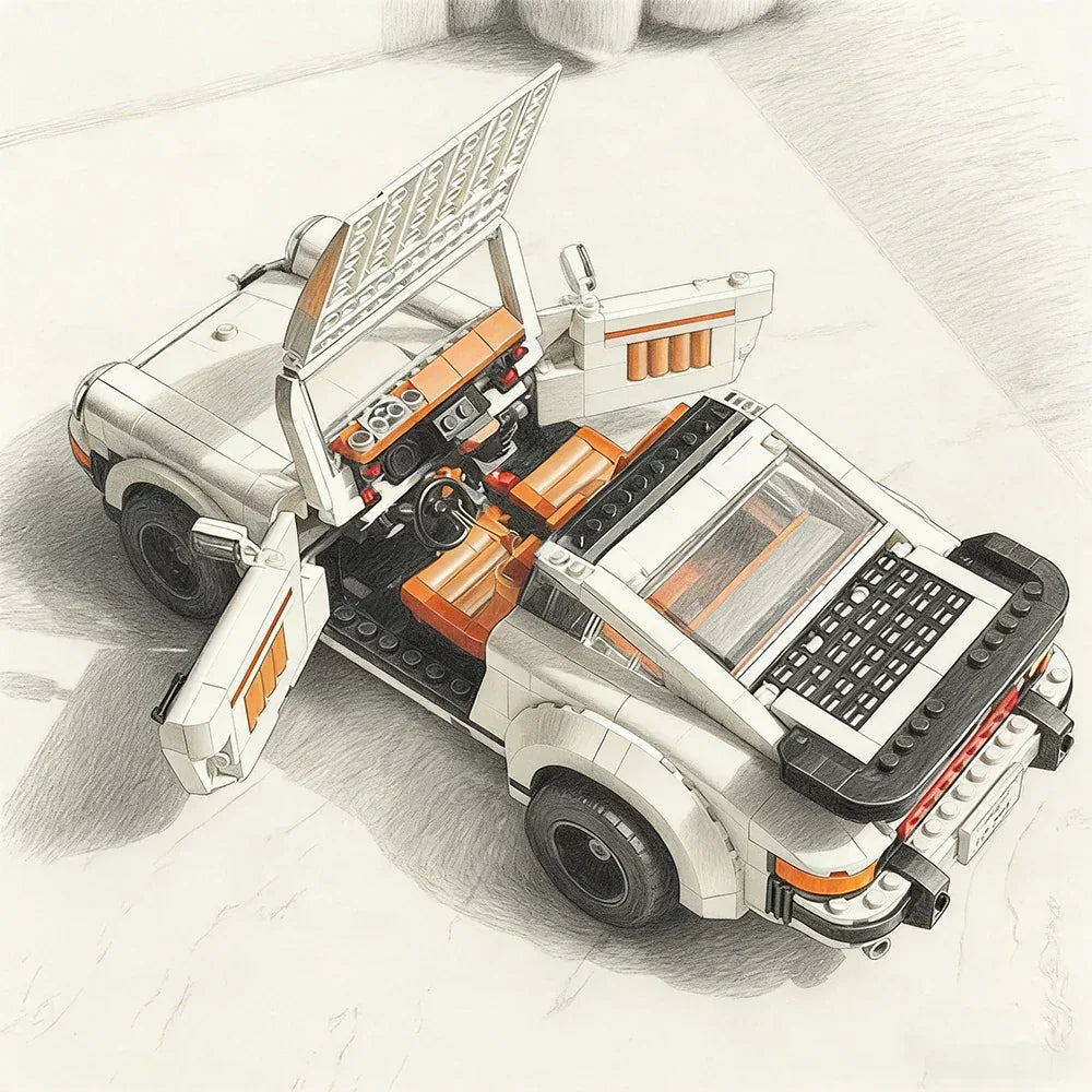 Retro Car Model Kit 1458Piece Educational Building Blocks - ToylandEU