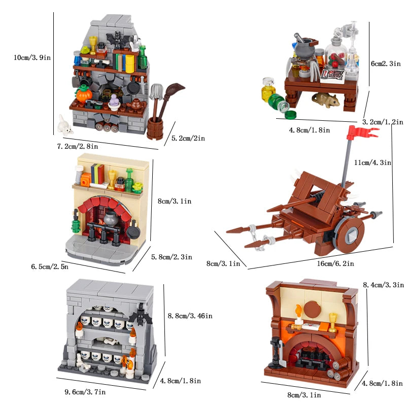 Building Blocks | Compatible With Lego | Medieval Furniture Set | For Kids