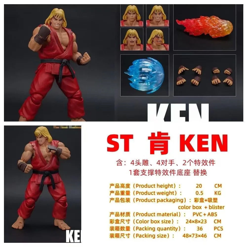 Street Fighter Action Figures | Guile Ken Ryu | Joint Movable | 3 Piece Set