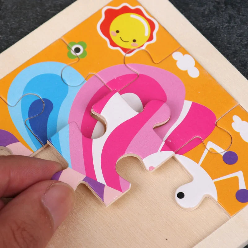 3D Wooden Puzzle | 11x11cm | Animal and Vehicle Cartoon Theme | Unisex