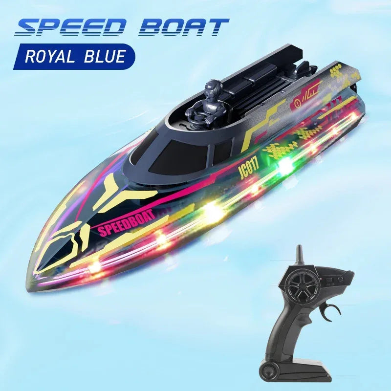 2.4G RC Speedboat With Bright LED Lights For Kids Enjoy - ToylandEU
