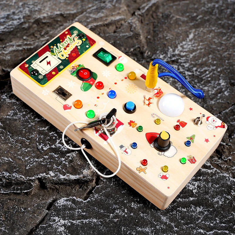 Christmas Circuit Board Wooden Sensory Toy for Kids, 3 Years and Above - ToylandEU