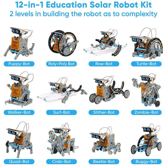 High-Tech 12-In-1 Solar Robot Kits for Creative STEM Learning and Play - ToylandEU