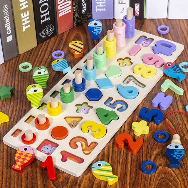 "Montessori Math Fishing Wooden Toy Board for Educational Learning, Ages 1-3" Toyland EU