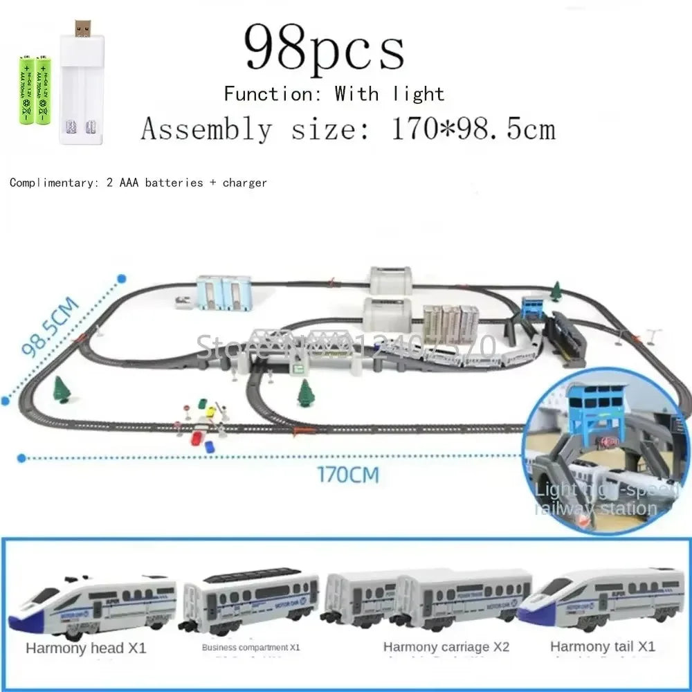 DIY Electric Train Set For Kids With Realistic Rail Tracks