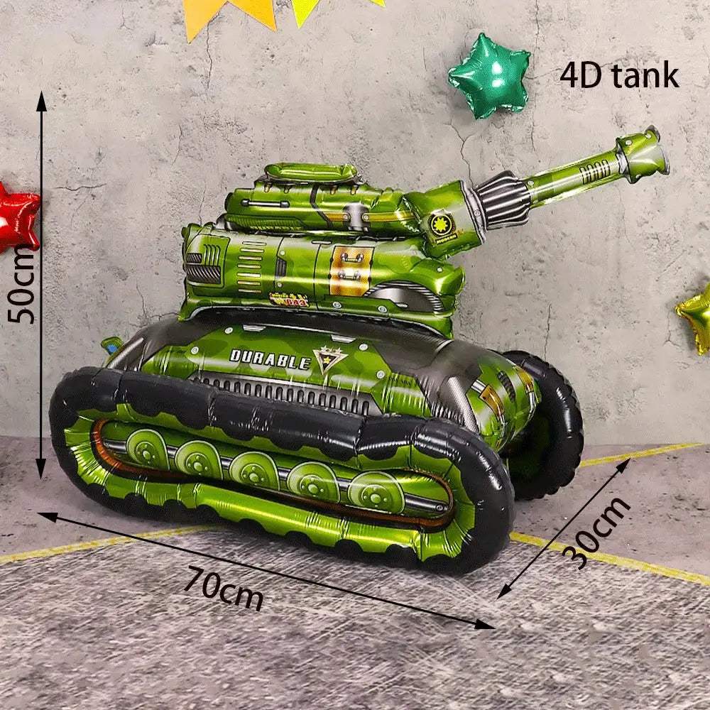 Military Party Decorations Set Jungle Field Camouflage Mesh Tableware 4D Tank Balloon Armored Vehicle Fighter Kids Birthday Gift - ToylandEU