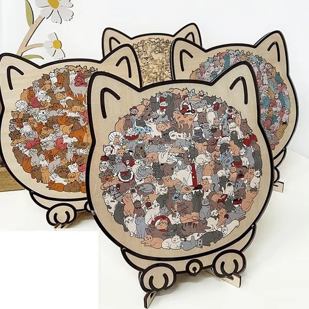 3D Wooden Cat Puzzle | 135 Pieces | Cat Shaped Design