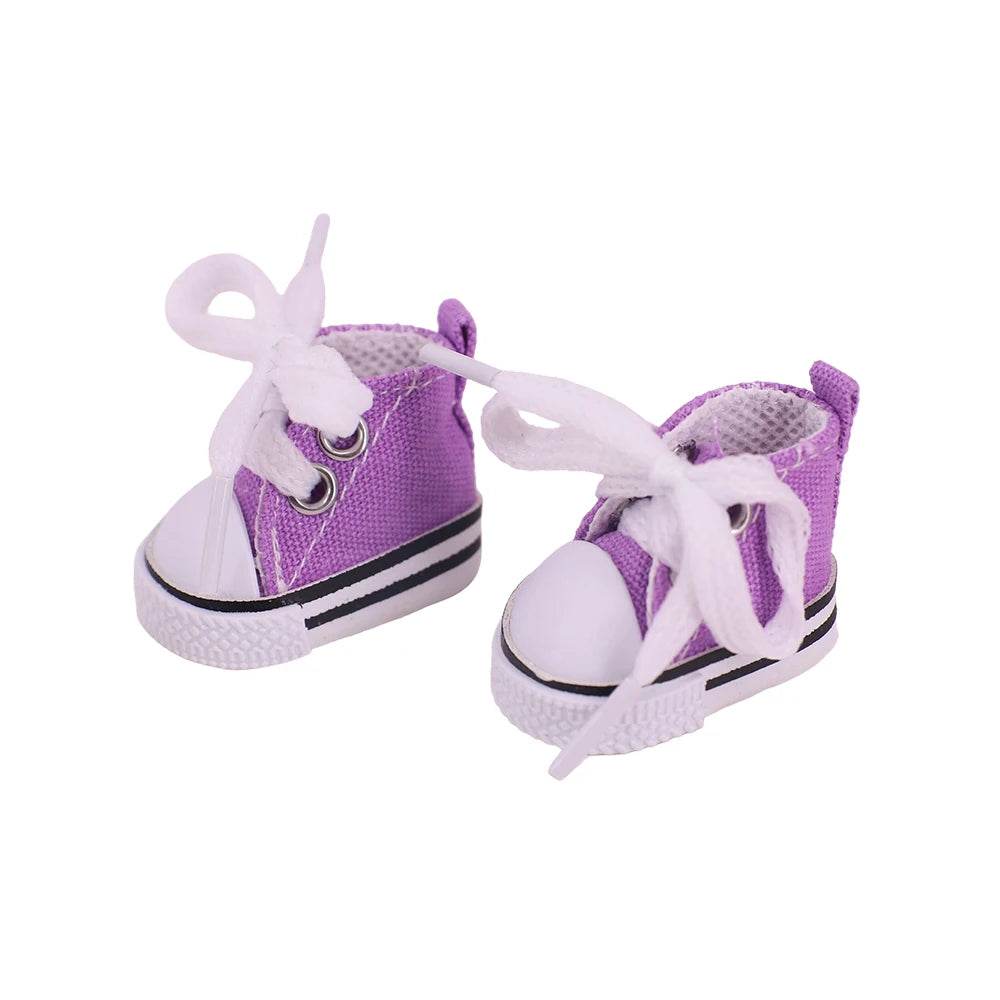 3.8cm Doll Canvas Leather Shoes For Labubu 17cm Doll - ToylandEU