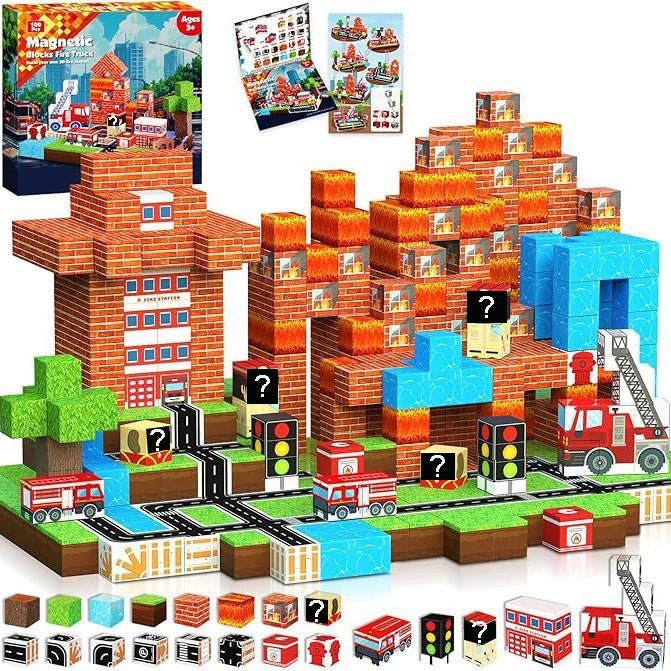 Magnetic Building Blocks | Mine World Cube Set | STEM Toy | Ages 3 Plus
