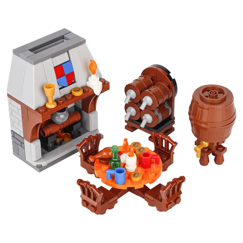 Building Blocks | Compatible With Lego | Medieval Furniture Set | For Kids