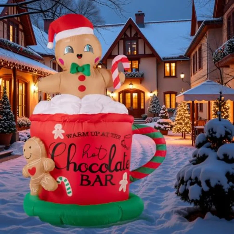 Inflatable Gingerbread Man | 6.5 Ft Tall | Weatherproof Led | Seasonal Yard Decor