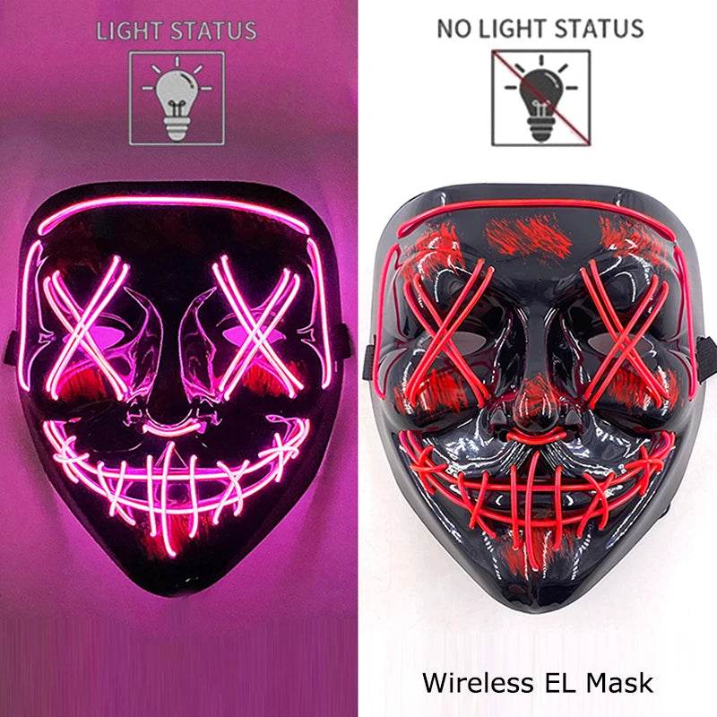 Premium LED Mask Purge Neon Glow For Halloween Cosplay - ToylandEU