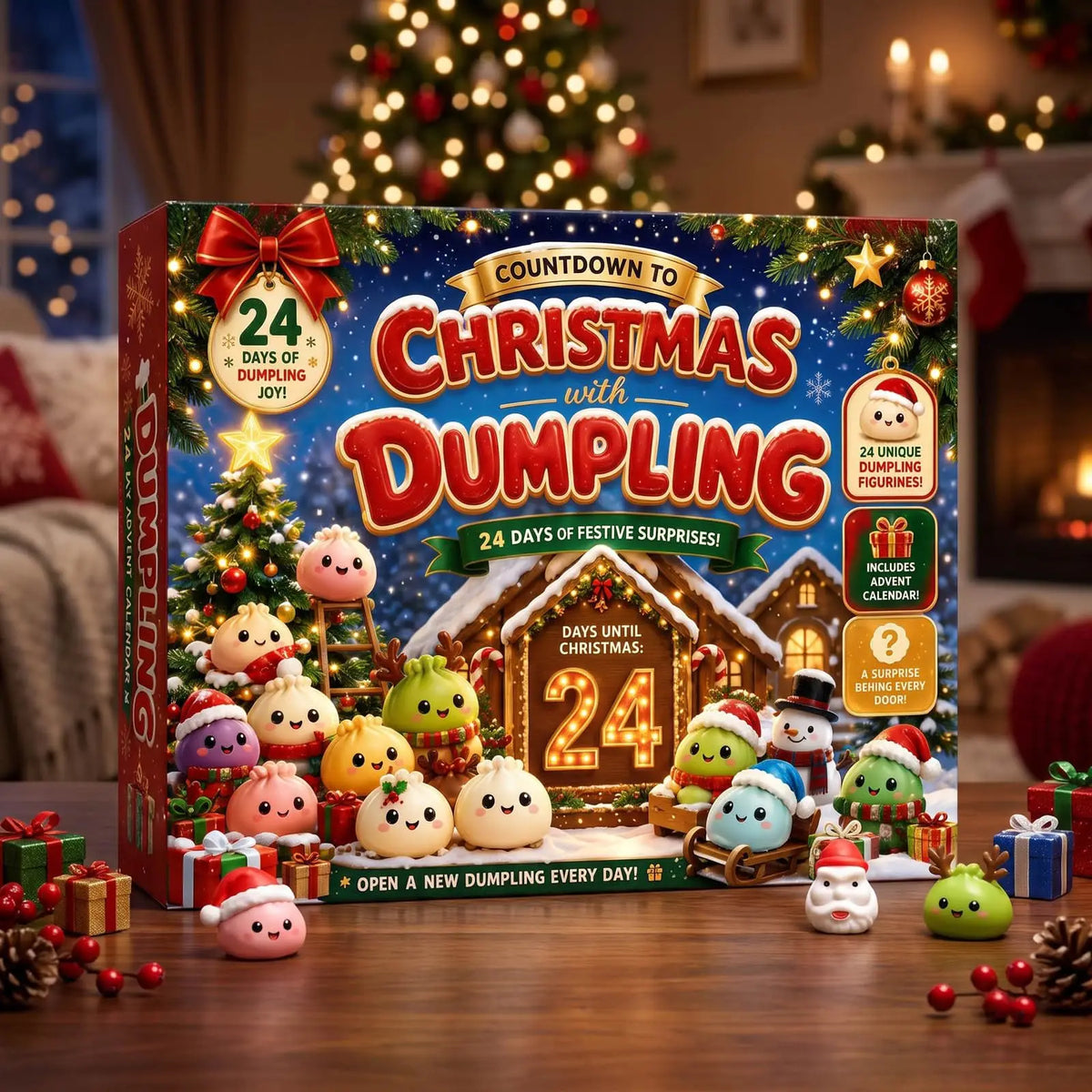 Christmas Fidget Calendar | 24 Day Countdown | Soft Squeeze Toy | Party Fav