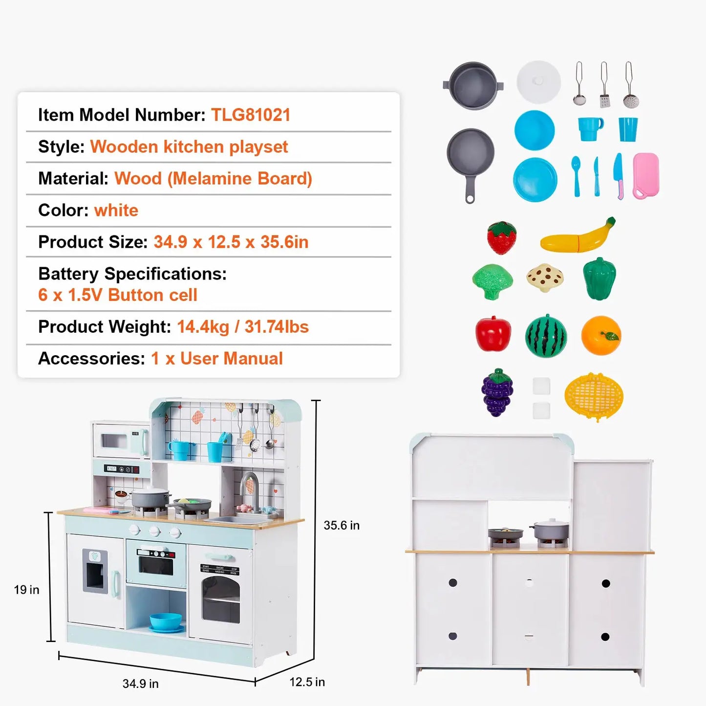 SucceBuy Pretend Play Cooking Toy for Kids Chef Playset Kitchen Accessories with Lights & Sounds for Toddles Girls Boys - ToylandEU