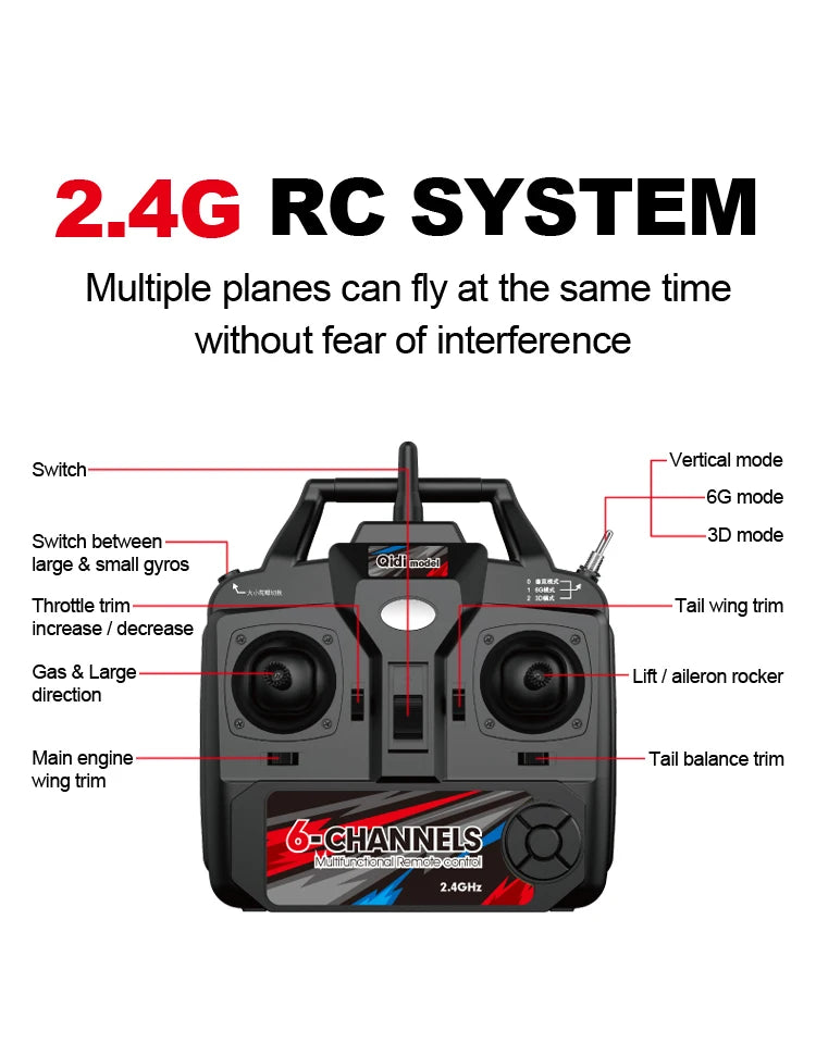 RC 4-Channel Brushless Motor Remote Control RC Plane and Helicopter Toy for Boys - JIKEFUN Indoor/Outdoor Aircraft