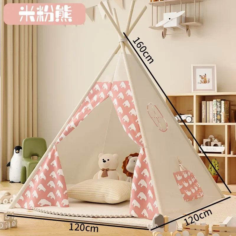 1.35M Kids Play Tent House Portable Tipi Teepee Castle - ToylandEU