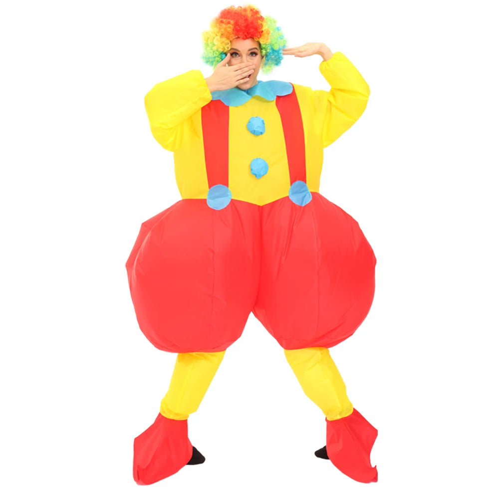 Clown Inflatable Costume | Battery Powered Blower | Durable Polyester | Adult